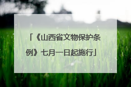 《山西省文物保护条例》七月一日起施行