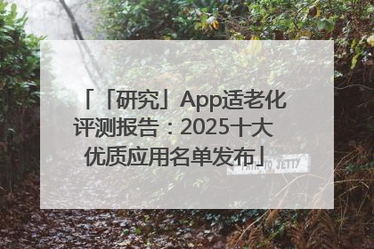 「研究」App适老化评测报告：2025十大优质应用名单发布