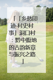 「乡愁印迹·村史村事」洞口村：黔中腹地的古韵新章与振兴之路