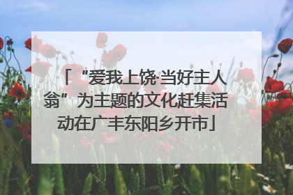 “爱我上饶·当好主人翁”为主题的文化赶集活动在广丰东阳乡开市