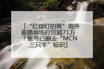 “红绿灯的黄”海外直播单场打赏超71万？账号已删去“MCN三只羊”标识