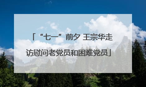 “七一”前夕 王宗华走访慰问老党员和困难党员