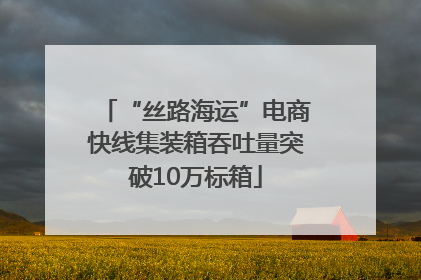 “丝路海运”电商快线集装箱吞吐量突破10万标箱