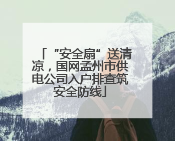 “安全扇”送清凉，国网孟州市供电公司入户排查筑安全防线