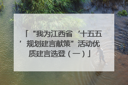 “我为江西省‘十五五’规划建言献策”活动优质建言选登（一）