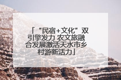 “民宿+文化”双引擎发力 农文旅融合发展激活天水市乡村游新活力