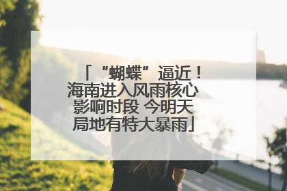 “蝴蝶”逼近！海南进入风雨核心影响时段 今明天局地有特大暴雨