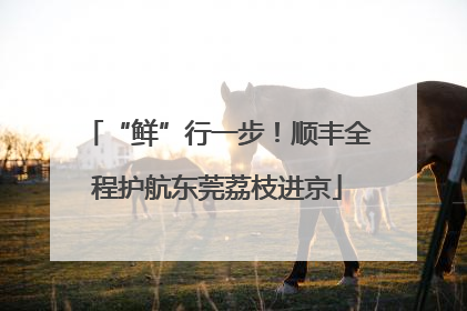 “鲜”行一步！顺丰全程护航东莞荔枝进京