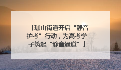 珈山街道开启“静音护考”行动，为高考学子筑起“静音通道”