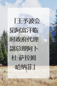 王予波会见阿富汗临时政府代理副总理阿卜杜·萨拉姆·哈纳菲