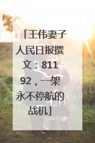 王伟妻子人民日报撰文：81192，一架永不停航的战机