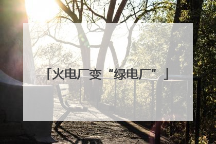火电厂变“绿电厂”