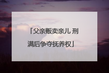 父亲贩卖亲儿 刑满后争夺抚养权