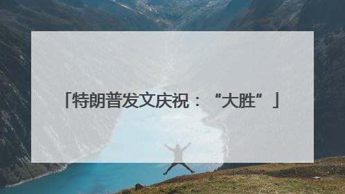 特朗普发文庆祝：“大胜”
