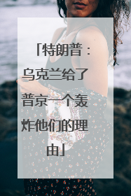 特朗普：乌克兰给了普京一个轰炸他们的理由