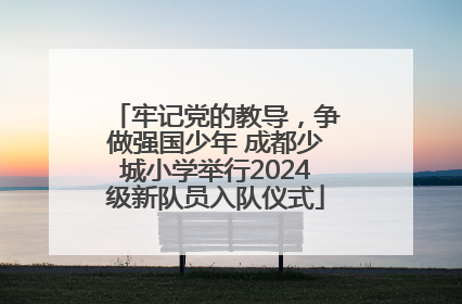 牢记党的教导，争做强国少年 成都少城小学举行2024级新队员入队仪式