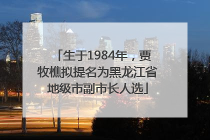 生于1984年，贾牧樵拟提名为黑龙江省地级市副市长人选