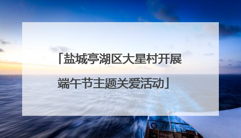 盐城亭湖区大星村开展端午节主题关爱活动