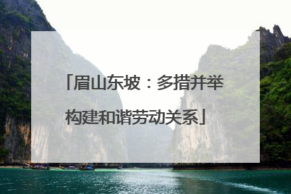 眉山东坡：多措并举构建和谐劳动关系