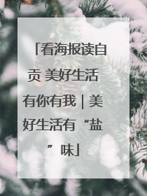 看海报读自贡 美好生活有你有我｜美好生活有“盐”味
