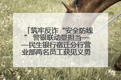 筑牢反诈“安全防线” 警银联动显担当——民生银行宿迁分行营业部两名员工获见义勇为基金会表彰