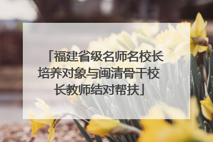 福建省级名师名校长培养对象与闽清骨干校长教师结对帮扶