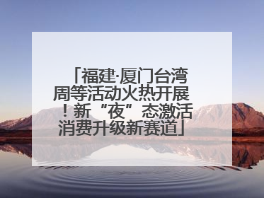 福建·厦门台湾周等活动火热开展！新“夜”态激活消费升级新赛道