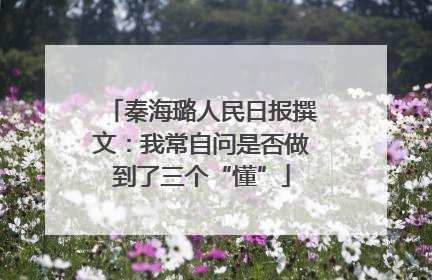 秦海璐人民日报撰文：我常自问是否做到了三个“懂”