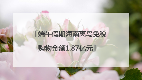端午假期海南离岛免税购物金额1.87亿元