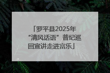 罗平县2025年“清风话语”普纪巡回宣讲走进富乐