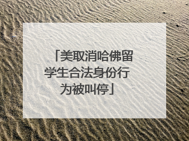 美取消哈佛留学生合法身份行为被叫停