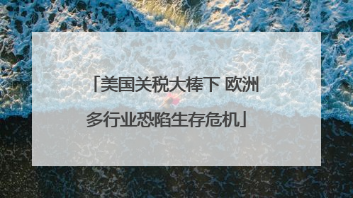 美国关税大棒下 欧洲多行业恐陷生存危机
