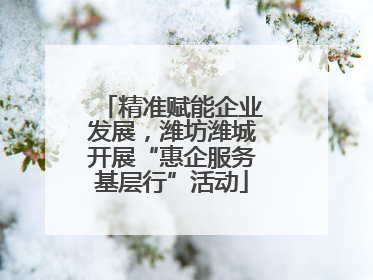 精准赋能企业发展，潍坊潍城开展“惠企服务基层行”活动