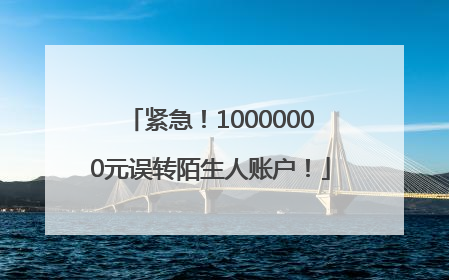 紧急！10000000元误转陌生人账户！