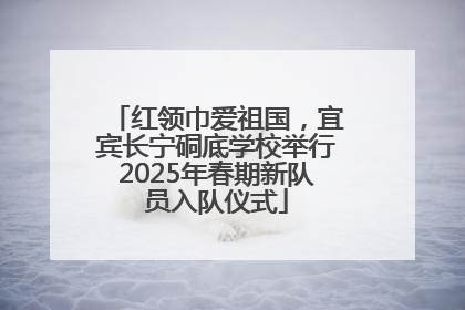 红领巾爱祖国，宜宾长宁硐底学校举行2025年春期新队员入队仪式