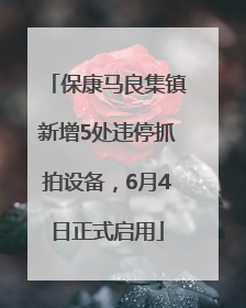 保康马良集镇新增5处违停抓拍设备，6月4日正式启用