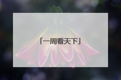 一周看天下