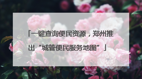 一键查询便民资源，郑州推出“城管便民服务地图”