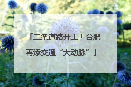 三条道路开工！合肥再添交通“大动脉”