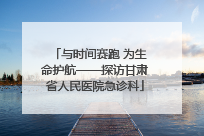 与时间赛跑 为生命护航——探访甘肃省人民医院急诊科
