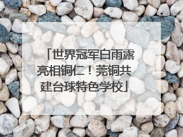 世界冠军白雨露亮相铜仁！莞铜共建台球特色学校