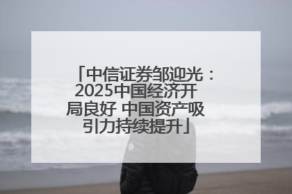 中信证券邹迎光：2025中国经济开局良好 中国资产吸引力持续提升