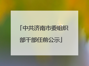 中共济南市委组织部干部任前公示