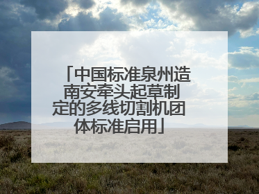 中国标准泉州造 南安牵头起草制定的多线切割机团体标准启用