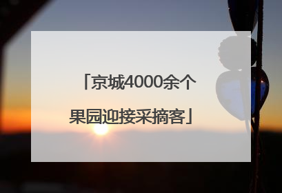 京城4000余个果园迎接采摘客