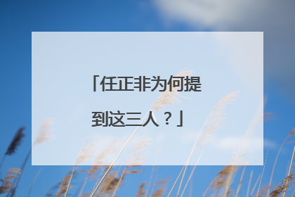 任正非为何提到这三人？
