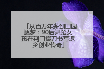 从百万年薪到田园逐梦：90后舞蹈女孩在荆门掇刀书写返乡创业传奇