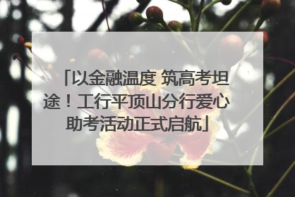 以金融温度 筑高考坦途！工行平顶山分行爱心助考活动正式启航