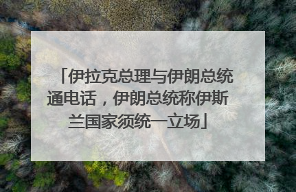 伊拉克总理与伊朗总统通电话，伊朗总统称伊斯兰国家须统一立场