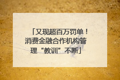 又现超百万罚单！消费金融合作机构管理“教训”不断